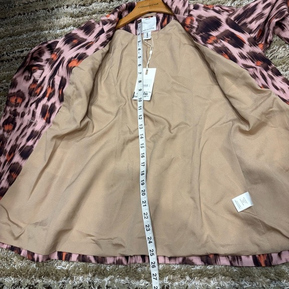NWT C/MEO Collective Small Leopard blazer Linen Blend - Picture 9 of 12